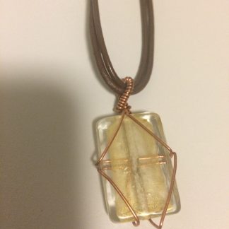 Glass Bead with Wire Frame (Yellow)