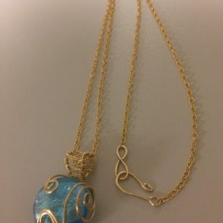 Wire Wrapping Glass Bead Necklace